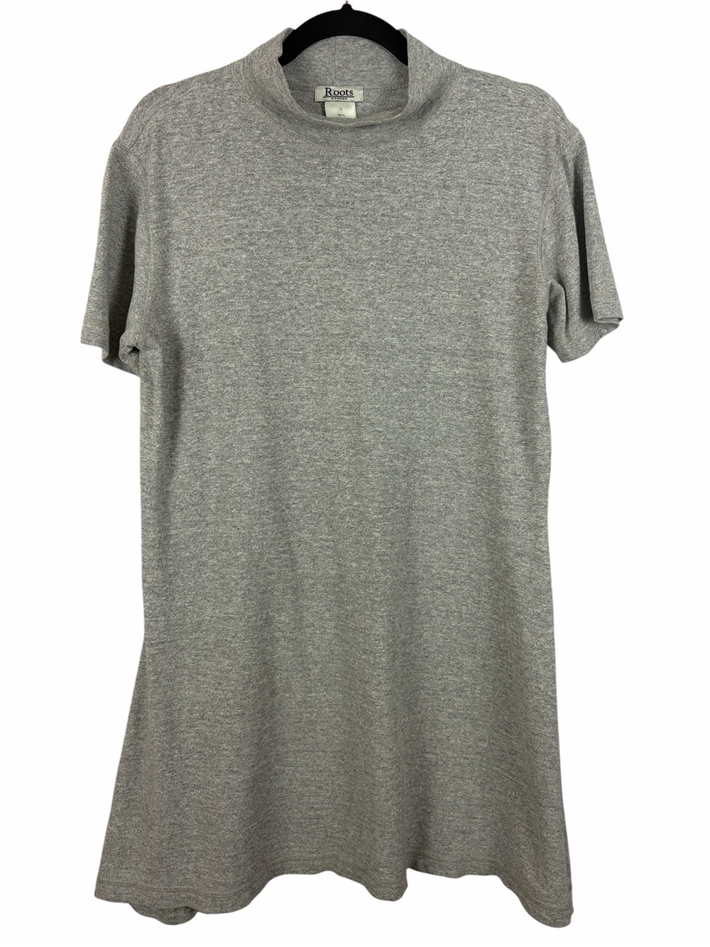 Roots Canada Grey Mock Neck T-Shirt Dress Size Small Made in Canada